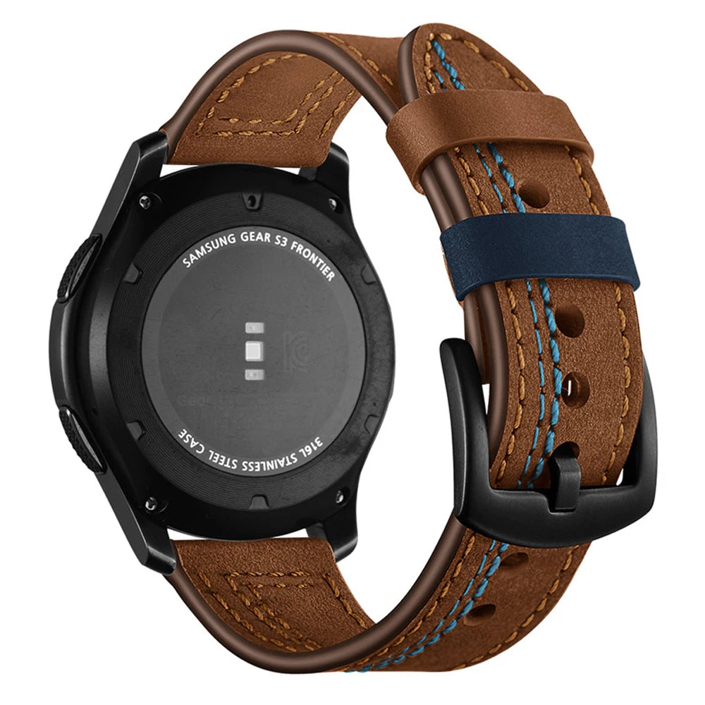 20mm 22mm Leather Strap for Samsung Galaxy Watch 4 6 Classic 3 5 Pro Active 2 Belt Retro Loop Bracelet Huawei GT 3-2-2e-GT2 Band | Stylish Accessory