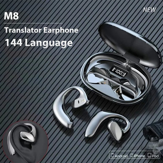 M8 Translator Earbuds | 144 Language Translator Device | Two-Way Real-Time Translation with 97% Accuracy