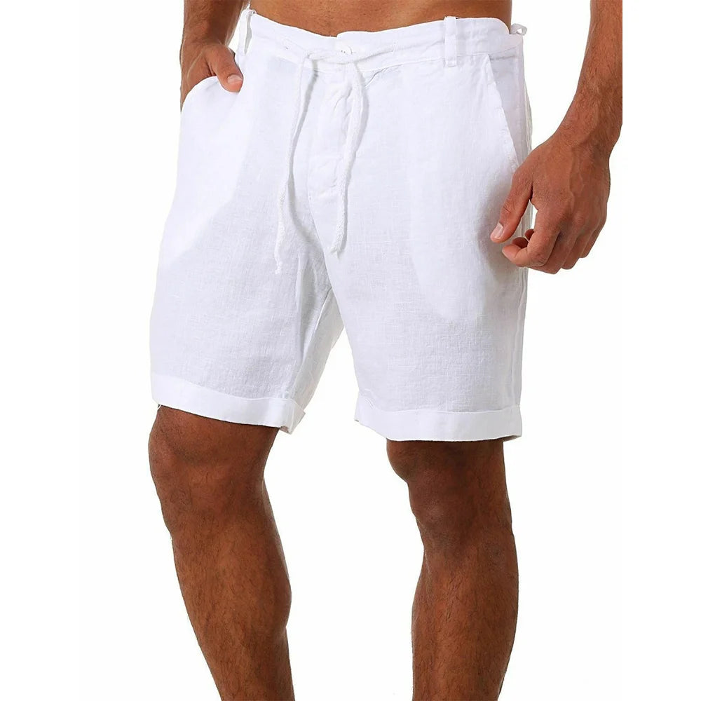 New Men's Cotton Linen Shorts | Summer Breathable Solid Color Linen Trousers | Fitness Streetwear for Men