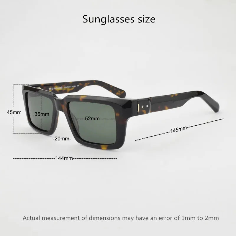 Luxury Brand Vintage Polarized Sunglasses Men Women | Square Retro Sunglass Driving Sun Glasses | Fashion Acetate Glasses | Alo Trendy