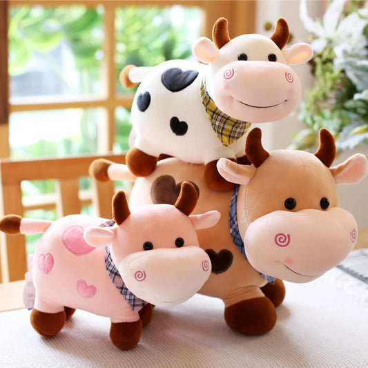 1PC Cartoon Cute Cow Plush Toy | Soft Animal Cattle Plush Toys | Bull Plush Doll | Kids Birthday Gifts | Baby Sleeping Pillows