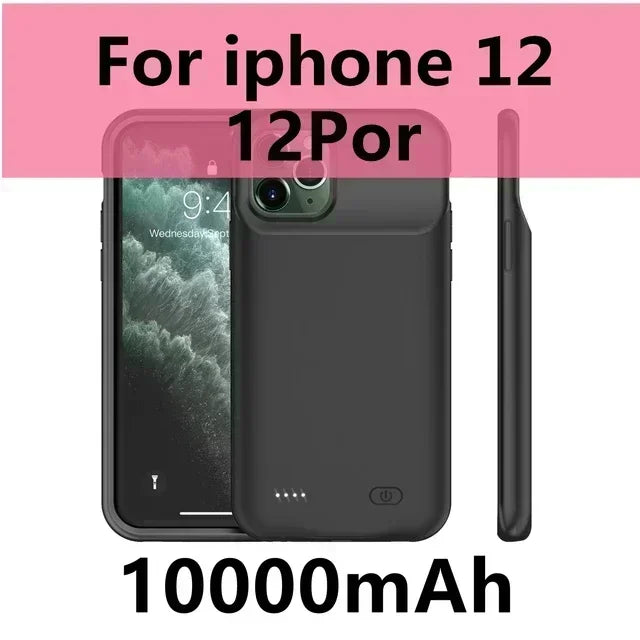 10000mAh Battery Charger Case for iPhone 14 Plus/15 Pro/12 Pro Max/11 Pro/X/XS/XR/XS Max/6/6S/7/8 Plus | High-Capacity Power Bank Case