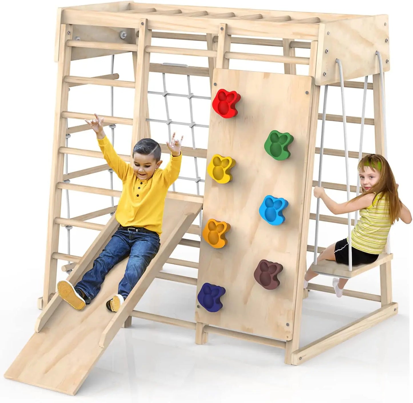 Jungle Gym Toddler Climbing Toys Indoor | Indoor Playground Climbing Playset with Slide & Climbing Rocks for Toddlers | Safe and Fun Climbing Adventure