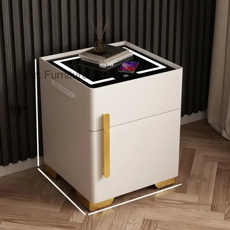 White Smart Bedside Table Bathroom Wooden Bath Cheap Bedside Table Modern Mini Floating Muebles Para Dormitorio Furniture