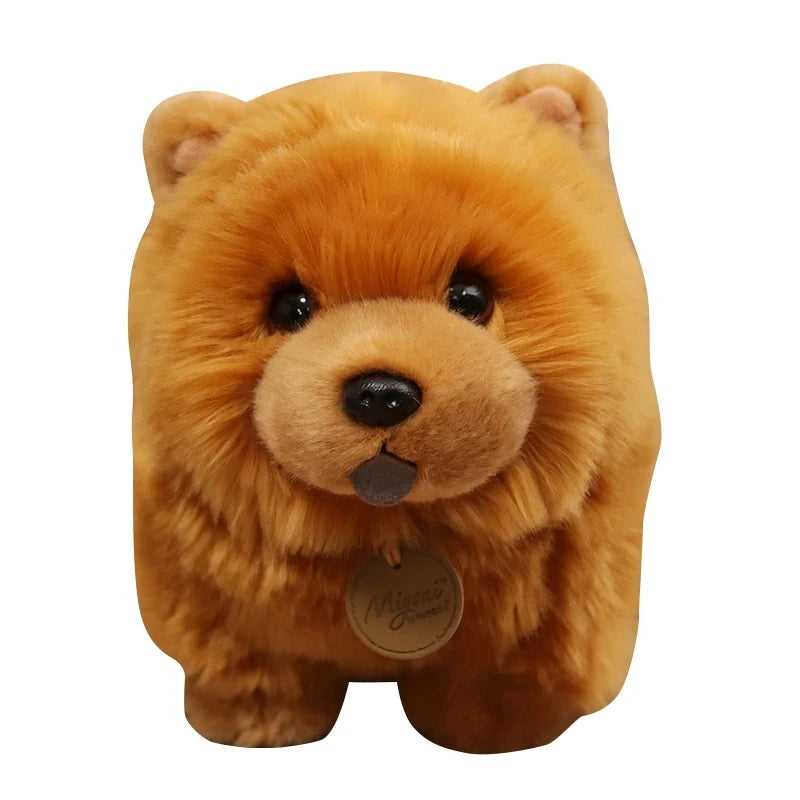 1pc 30cm Kawaii Fluffy Chow Chow Plush Toy | Cute Lifelike Puppy Dog Doll Soft Toys | Birthday Gifts For Boy Girls | Alo Trendy