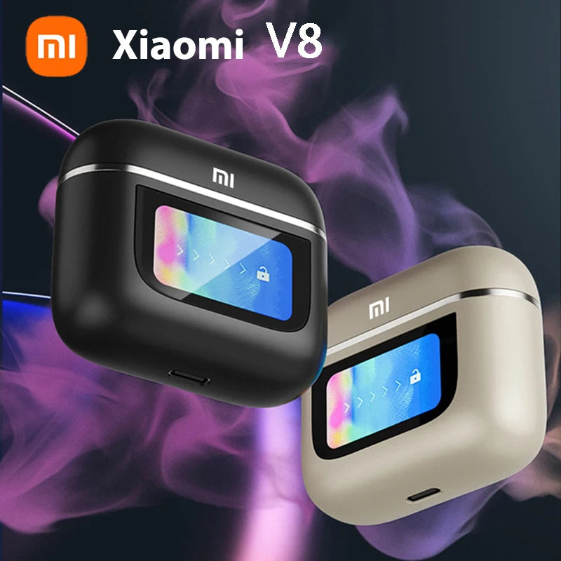 Xiaomi TWS V8 ANC+ENC Earphone | True Wireless Bluetooth Noise Cancelling Headphone | In-Ear Touch Screen Headset with Mic | Premium Earbuds