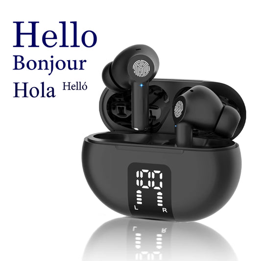 M10 Translation Earphones | 144-Language Instant Smart Voice Translator | Wireless Bluetooth Travel Translator Headset