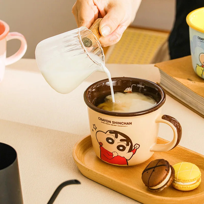 340ml Kawaii Crayon Shin-Chan Ceramic Cup Cartoon Student Breakfast Oatmeal Milk Mug Cute Water Drink Cups Toys Girls Gifts | Alo Trendy