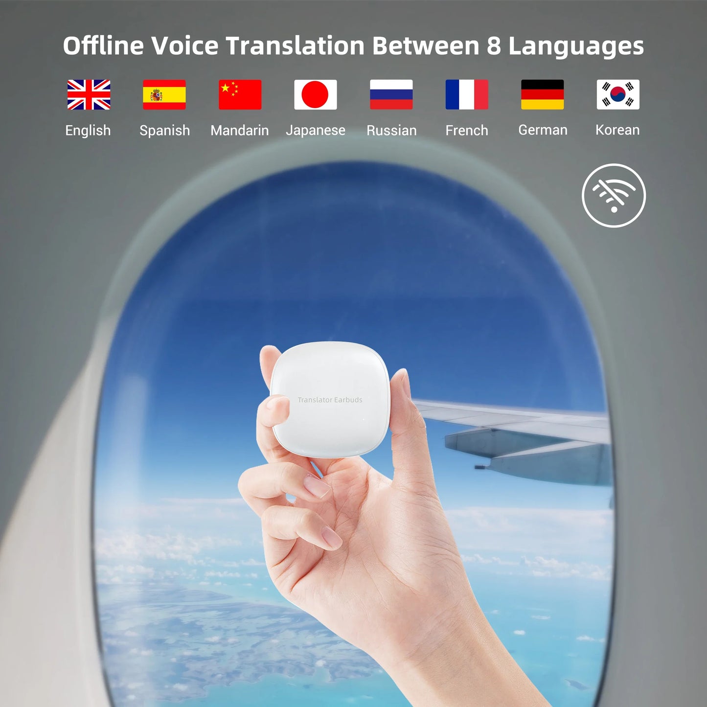 M3 Voice Translator Earbuds Supports 144 Languages Translation Wireless Bluetooth Headset Instant Two Way Online Offline