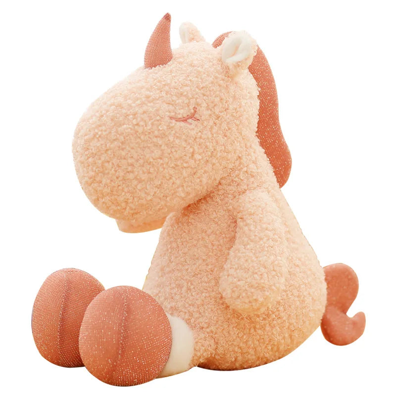 23cm Cute Pink Unicorn Stuffed Animal Plush Toy | Gray Curly Wolf Doll | Brown Deer Plush Toy | Green Sitting Posture Little Dinosaur | Alo Trendy