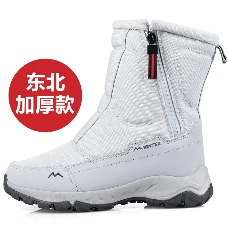 Waterproof High Top Snow Boots | Men & Women Ankle Winter Boots with Plush Lining | Non-Slip Outdoor Platform Shoes