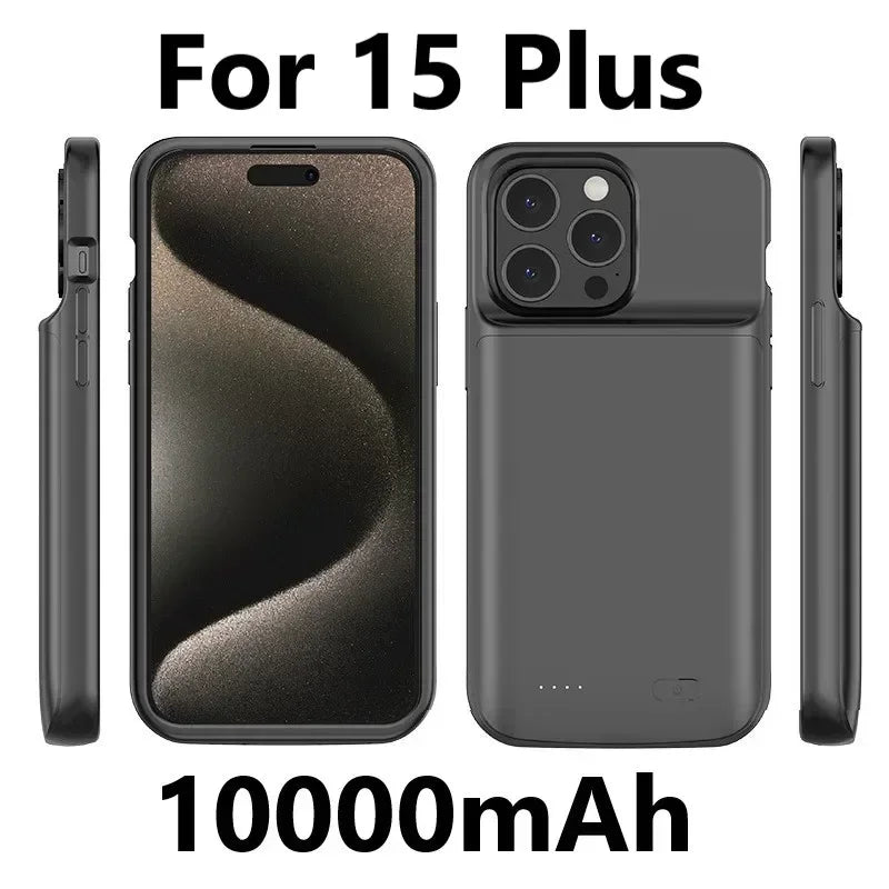 10000mAh Battery Charger Case for iPhone 14 Plus/15 Pro/12 Pro Max/11 Pro/X/XS/XR/XS Max/6/6S/7/8 Plus | High-Capacity Power Bank Case