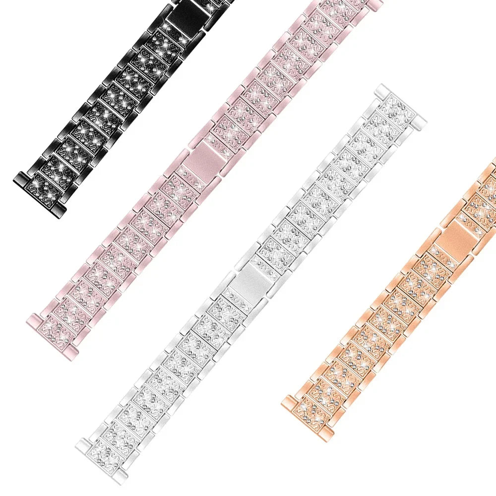 20mm 22mm Diamond Stainless Steel Strap for Samsung Galaxy Watch 3 and Active2 | Elegant Metal Bracelet for HUAWEI Watch GT 2e, GT3, GT4 Wristbands