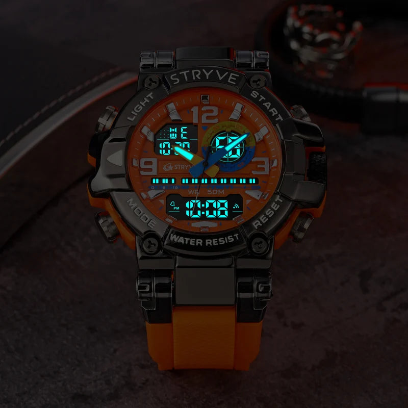 New Men's Digital-Analog Dual Movement Watch | Calendar, Luminous, Waterproof Fashion Sports Watch