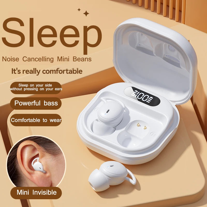 New Wireless Sleep Dedicated Bluetooth 5.4 In-ear Earphones | Mini Digital Display Screen | Noise Cancellation | Breathing Light