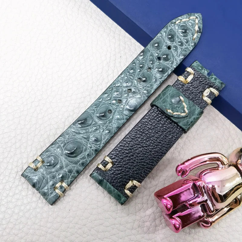 Alligator Strap Genuine Leather Belt | Handmade Crocodile Skin Watch Band | 18MM 19MM 20MM 21MM Watchbands