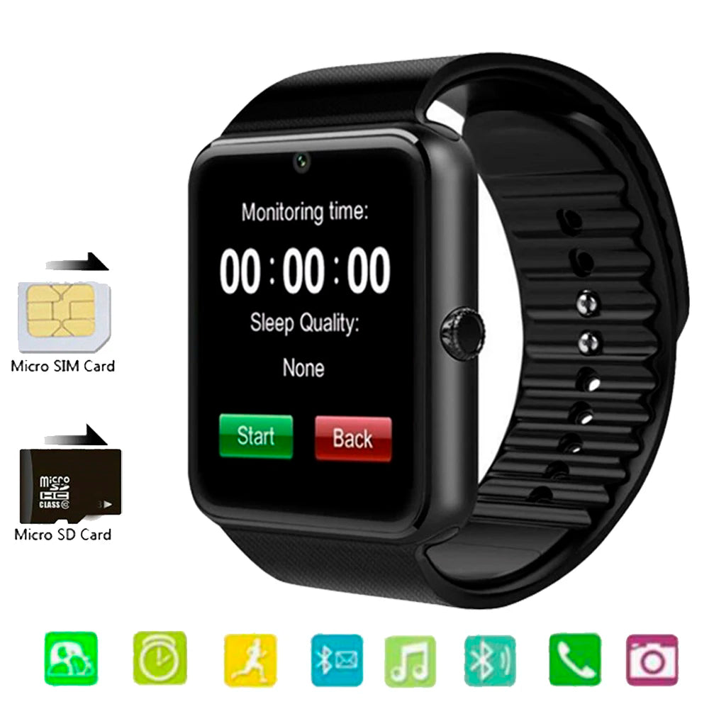 GT08 Smartwatch with Sync Notifier | SIM & TF Card Support | Bluetooth Connectivity | Camera | Sports Tracker | Android-Compatible