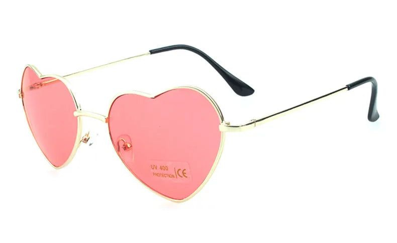 Ladies Heart Shaped Sunglasses Metal | Women Brand Designer Fashion Rimless LOVE Lenses Sun Glasses | Oculos UV400 | Alo Trendy