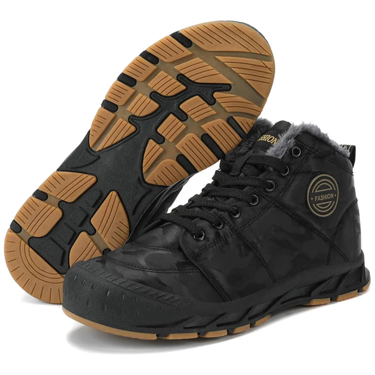 Men’s Winter Trekking Snow Boots | Water-Resistant Fully Fur-Lined Lightweight Hiking Shoes