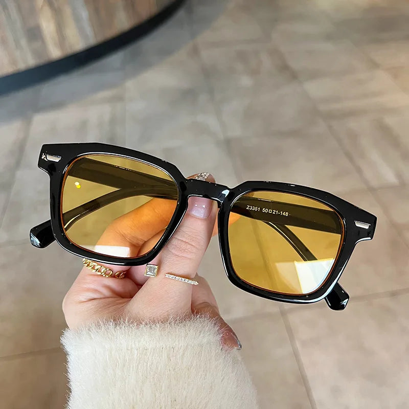 New Unisex Rectangle Vintage Sunglasses | 2024 Fashion Design Retro Sun Glasses | Female Lady Eyeglass Cat Eye Casual Goggles