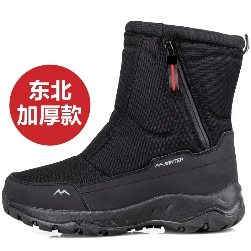 Waterproof High Top Snow Boots | Men & Women Ankle Winter Boots with Plush Lining | Non-Slip Outdoor Platform Shoes