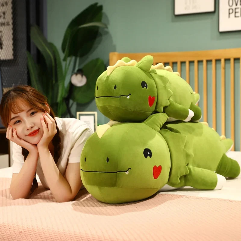 80/120CM Big Kawai Cartoon Animal Plush Toys Soft Cotton Dinosaur Pillows Beautiful Bed Decorations Birthday Gifts | Alo Trendy