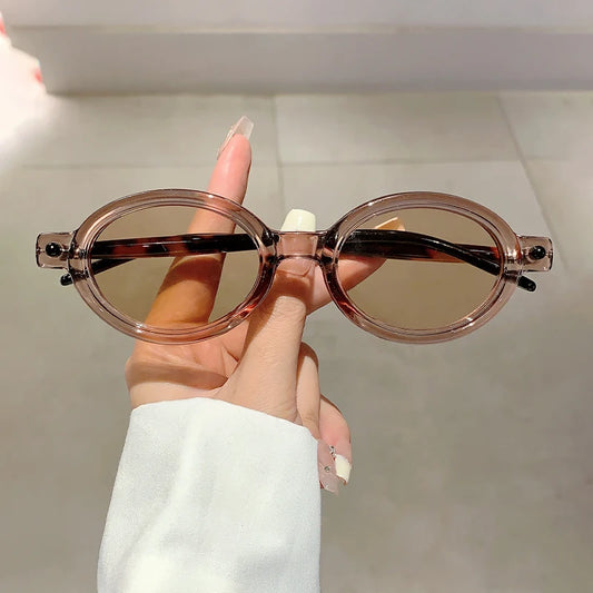 Vintage Oval Sunglasses | New Stylish Candy Color Outdoor Men Eyewear | Trendy Retro Simple Brand Designer Women Shades