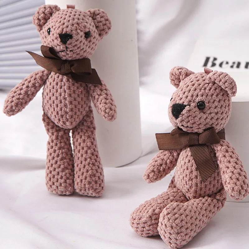 1pcs 15CM Bear Stuffed Plush Toy | Cute Baby Dress Key Pendant | Adorable Doll Gifts for Birthday, Wedding, Party Decor