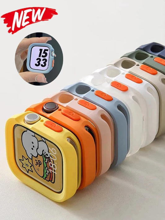 Soft Shockproof Cover For Apple Watch Case 49mm 45/41mm 44/40mm Bumper Screen Protective Cover For iwatch Ultra 8 7 3 4 5 6 SE