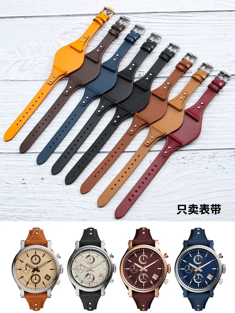 Genuine Leather Watch Band for Fossil ES4114 ES4113 ES3625 ES3616 | Female Waterproof Sweat-Proof Soft Comfortable Watch Strap 18mm | Alo Trendy