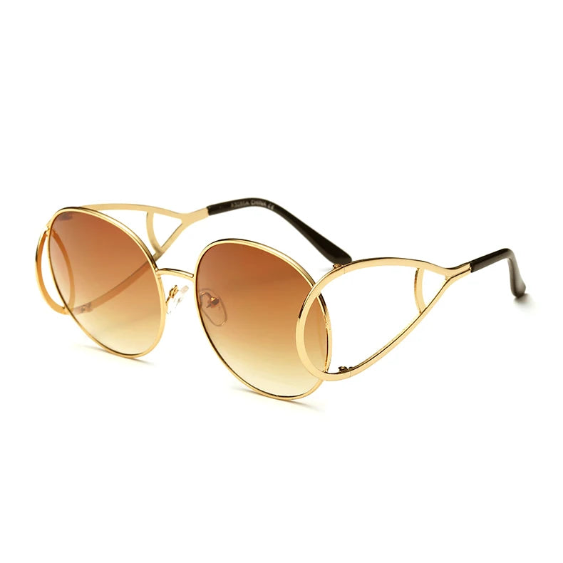 Luxury Fashion Sunglasses Women Round | New Brand Designer Unique Lady Female Sun Glasses | Frame Clear Optics