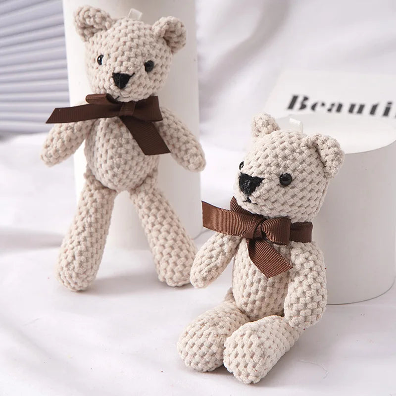 1pcs 15CM Bear Stuffed Plush Toy | Cute Baby Dress Key Pendant | Adorable Doll Gifts for Birthday, Wedding, Party Decor