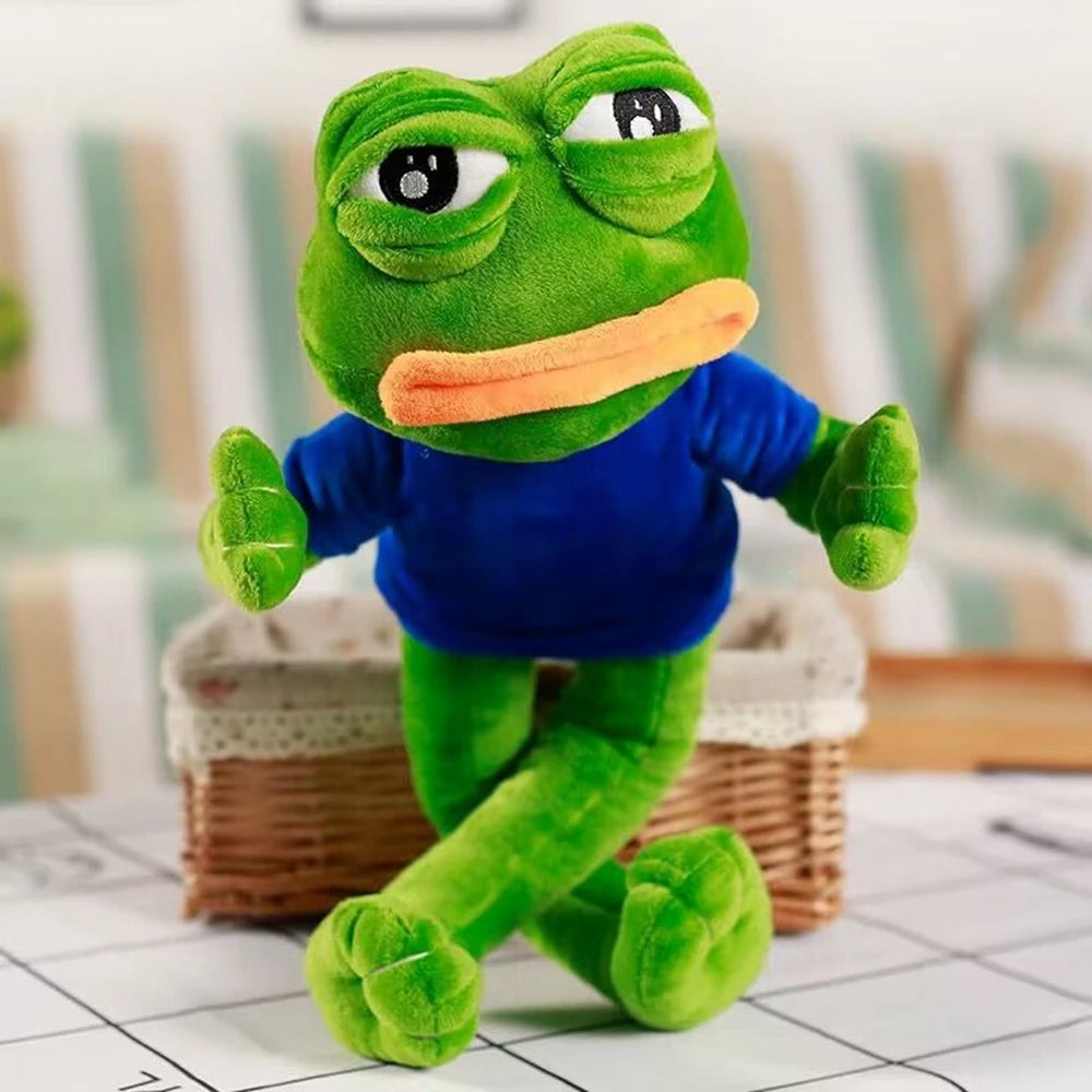 45CM Pepe Frog Plush Toy | Sad Male Ugly Baby Big Mouth Crying Face | Funny Peripheral Dolls | Perfect for Friends | Unique Christmas & Birthday Gifts