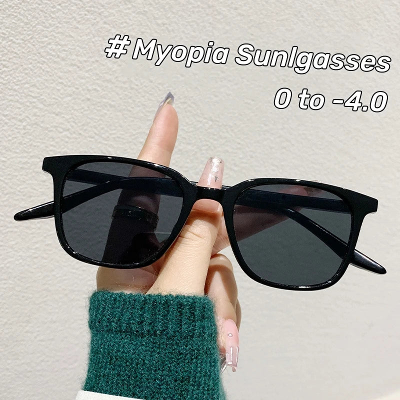 2024 Men's Retro Small Square Near Sight Sunglasses | New Personalized Myopia Sunglasses | Trendy Women UV Summer Myopia Sunglasses | Alo Trendy