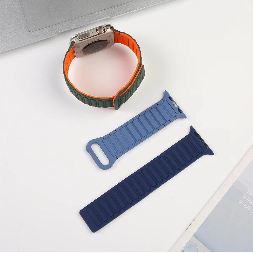 Magnetic Loop for Apple Watch Bands | 44mm 40mm 49mm 45mm 41mm 38mm | Silicone Bracelet iWatch Series 9 8 7 6 5 4 3 SE Ultra 2 Strap | Alo Trendy