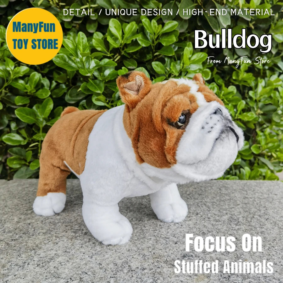 Bulldog High Fidelity Pit Bull Terrier Plushie | Lifelike Plush Toys | Realistic Simulation Stuffed Doll | Kawaii Toy Gifts for Kids