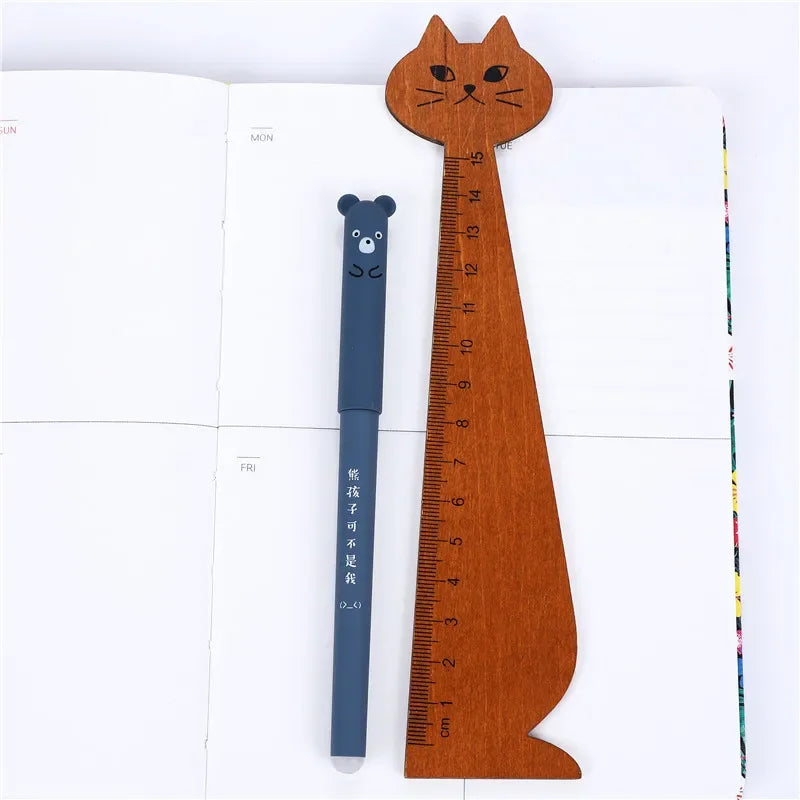 Kawaii Pig Bear Cat Mouse Erasable Gel Pen Set | School Office Supplies Stationery Gift 0.35mm Blue Black Ink | Alo Trendy