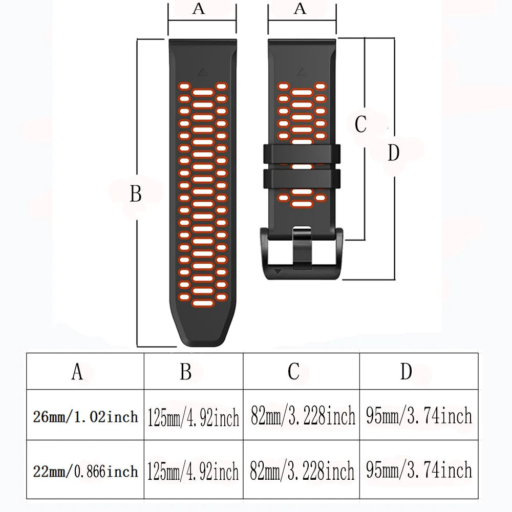 QuickFit Silicone Watch Strap | For Garmin Instinct 2X Solar | 26mm 22mm Watchband | For Garmin Fenix 6X 6 Pro 5X 5 Plus 7X 7 | Bracelet | Alo Trendy