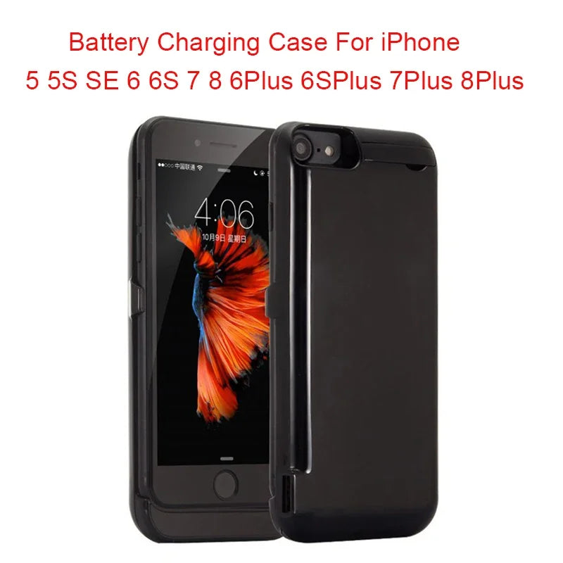 10000mAh Battery Case for iPhone SE 2020/2022, 6/6s, 7/8 | Power Bank Charging Case for iPhone 6/6s/7/8 Plus | Portable Charger Case