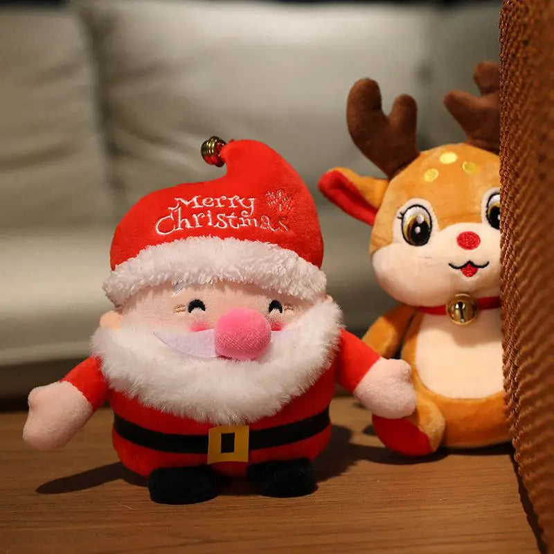 22CM Lovely Santa Claus & Elk Plush Toys | High-Quality Stuffed Animal Dolls | Christmas Gifts for Children & Home Decoration