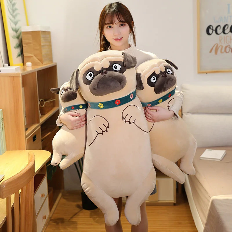 45/90cm Simulation Dog Plush Pug Toys | Soft Lifelike Stuffed Animals Shar Pei Pug Doll | Boyfriend Sleeping Pillow | Children Gifts | Alo Trendy