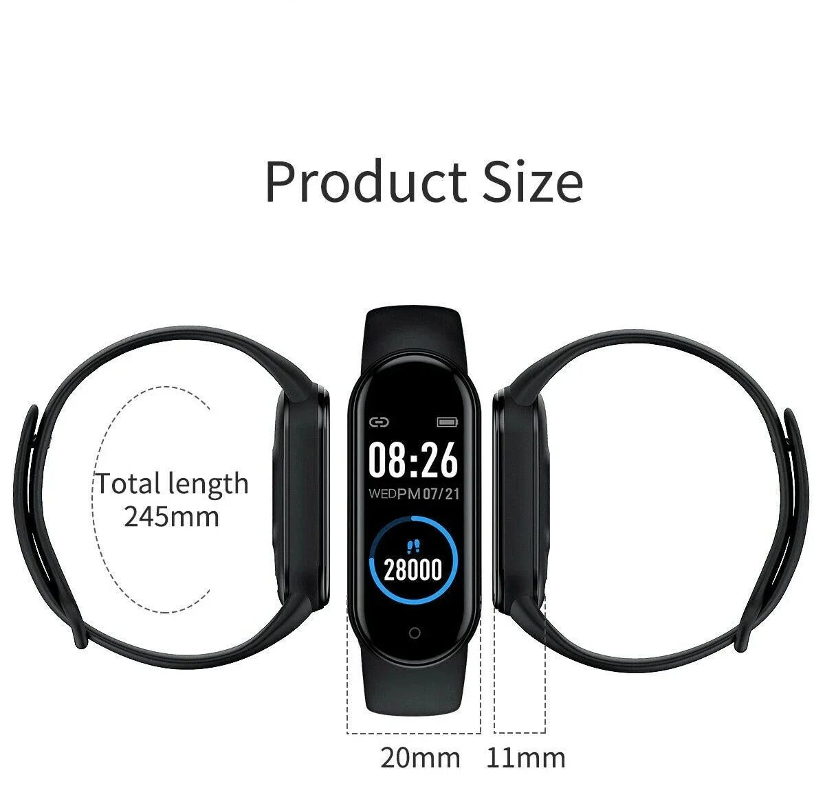 Smart Watches M5 Smart Band Sport Fitness Tracker | Pedometer, Heart Rate & Blood Pressure Monitor | Bluetooth-Compatible Bracelet for Health & Fitness