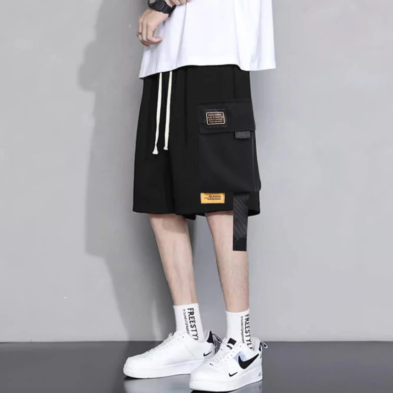 Overalls Shorts Men's Summer Trend | Big Shorts Five Pants with Fashion Brand | Thin Style Casual Straight Breeches