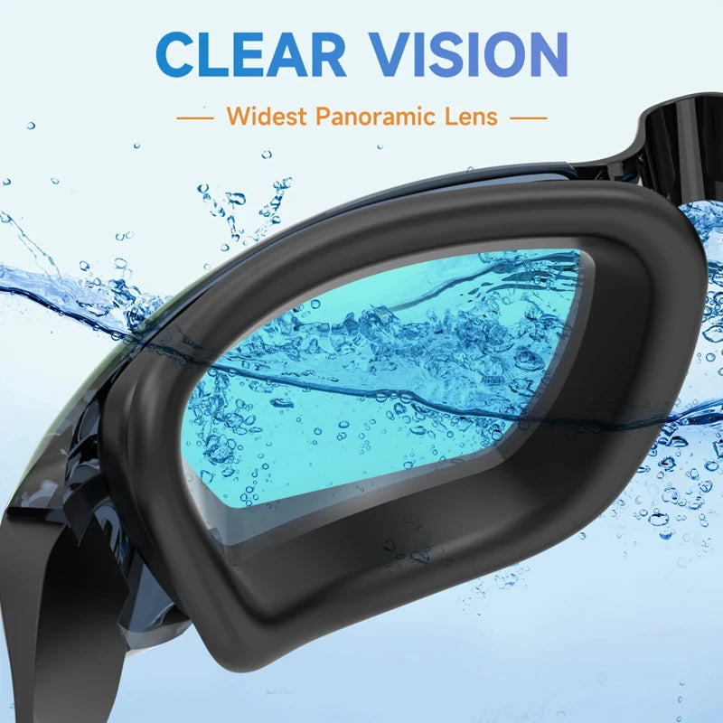 Swimming Goggles for Adults | Professional Pool Glasses | Anti-Fog Men Women UV Protection Optical Waterproof Swim Eyewear with Earplug