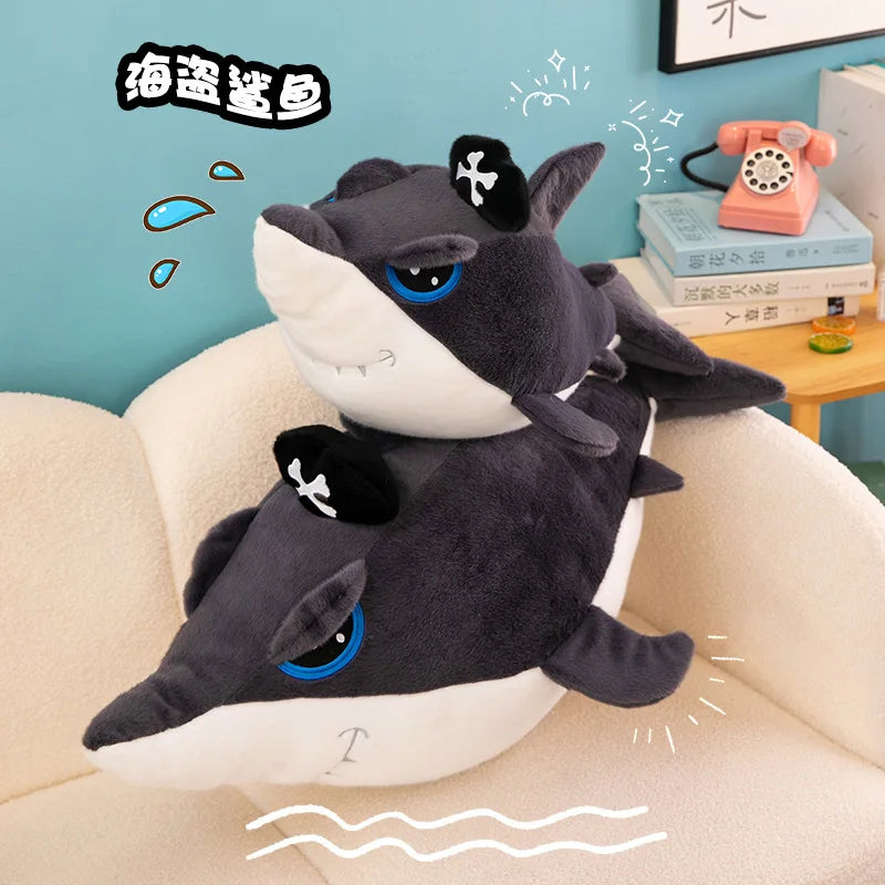 New Ocean Overlord Pirate Shark Doll Plush Bedroom Sofa Ornament Shark Pillow Plush Toy Children's Birthday Christmas Gift | Alo Trendy