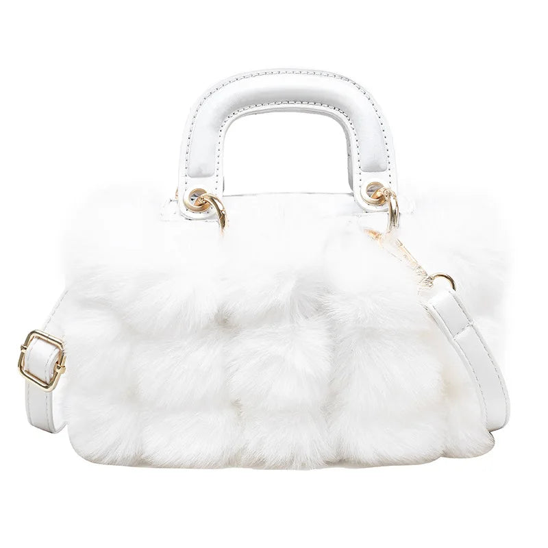 Winter Handbag Women Luxury Faux Fur Hand Bags Soft Plush Bags For Women 2024 Crossbody Totes Ladys Luxury Clutches Purse