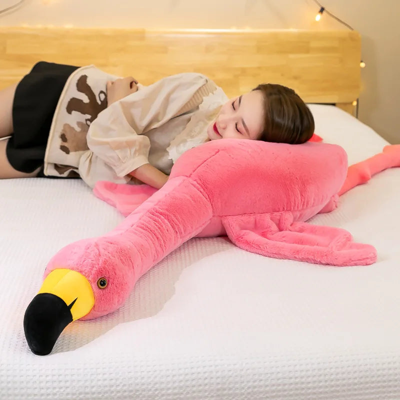 130cm/160cm Giant Flamingos Plush Toys | Cute Birds Stuffed Animals Kids Sleeping Pillows Room Decor Christmas Gifts for Girls