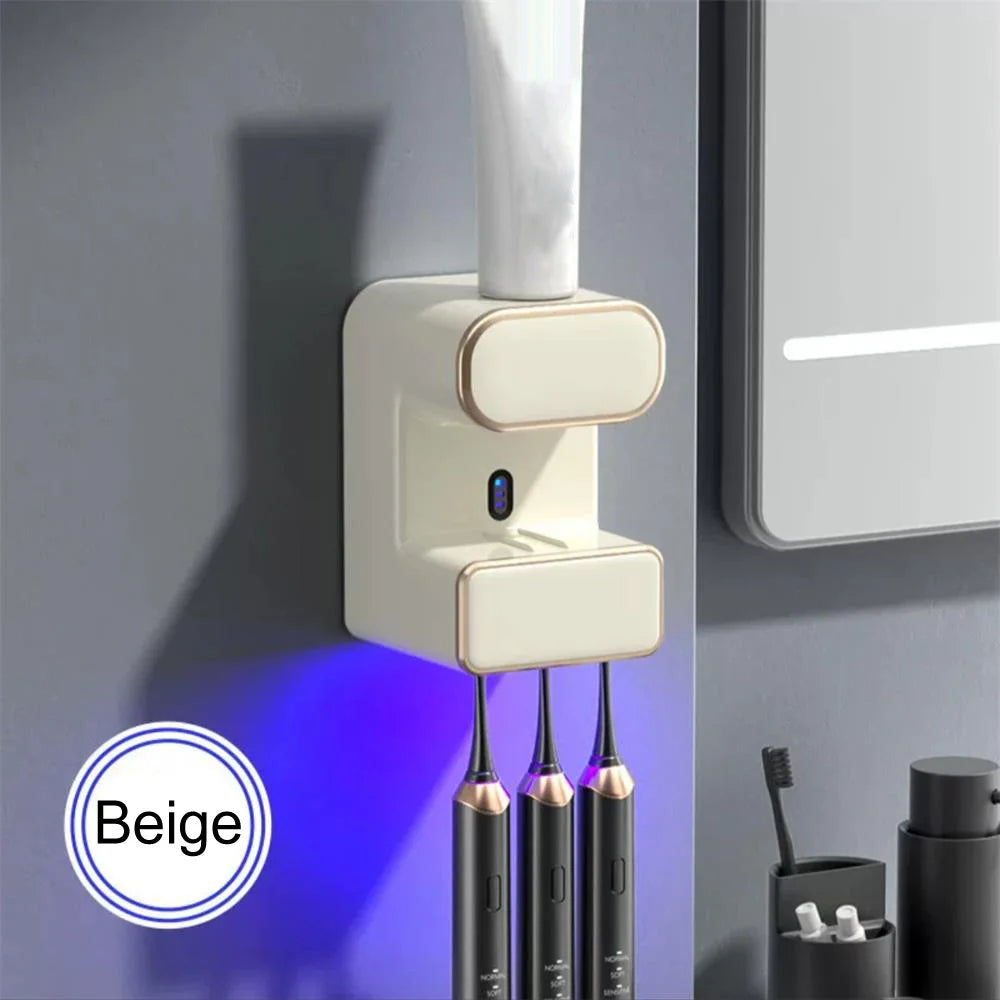 Automatic Sensor Toothpaste Dispenser | Wall-Mounted Electric Toothpaste Squeezer with 3 Toothpaste Slots | Bathroom Accessories