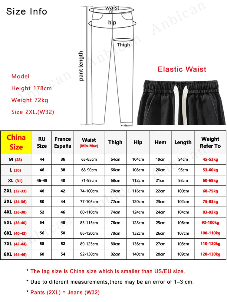 Winter Fleece Jeans Men Big Size 8XL 7XL 6XL Thick Warm Wide Leg Straight Denim Cargo Pants Male Thermal Baggy Jean Trousers