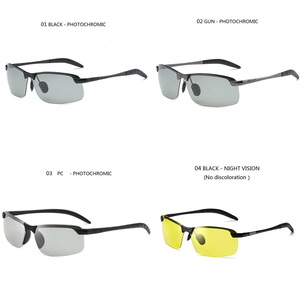 Photochromic Sunglasses Men Polarized Driving Chameleon Glasses | Male Change Color Sun Glasses | Day Night Vision Driver's Eyewear | Alo Trendy